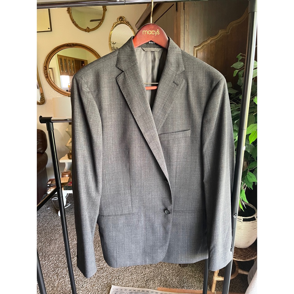 Dkny Charcoal Grey Men’s Sports Coat, 48 Reg.